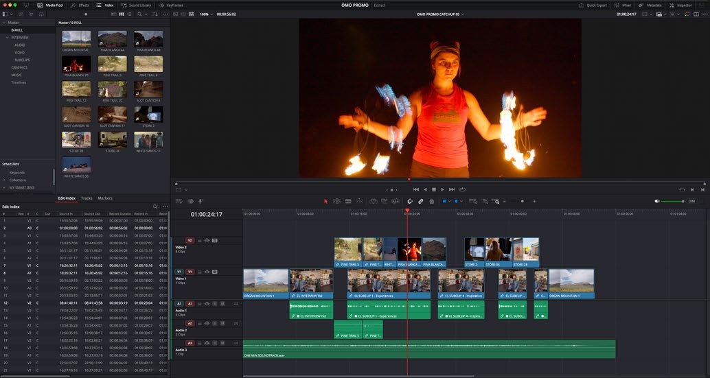 DaVinci Resolve Edit Page