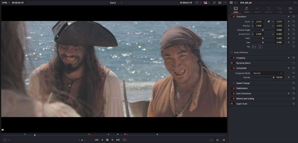 A cool seaside film frame for visual analysis